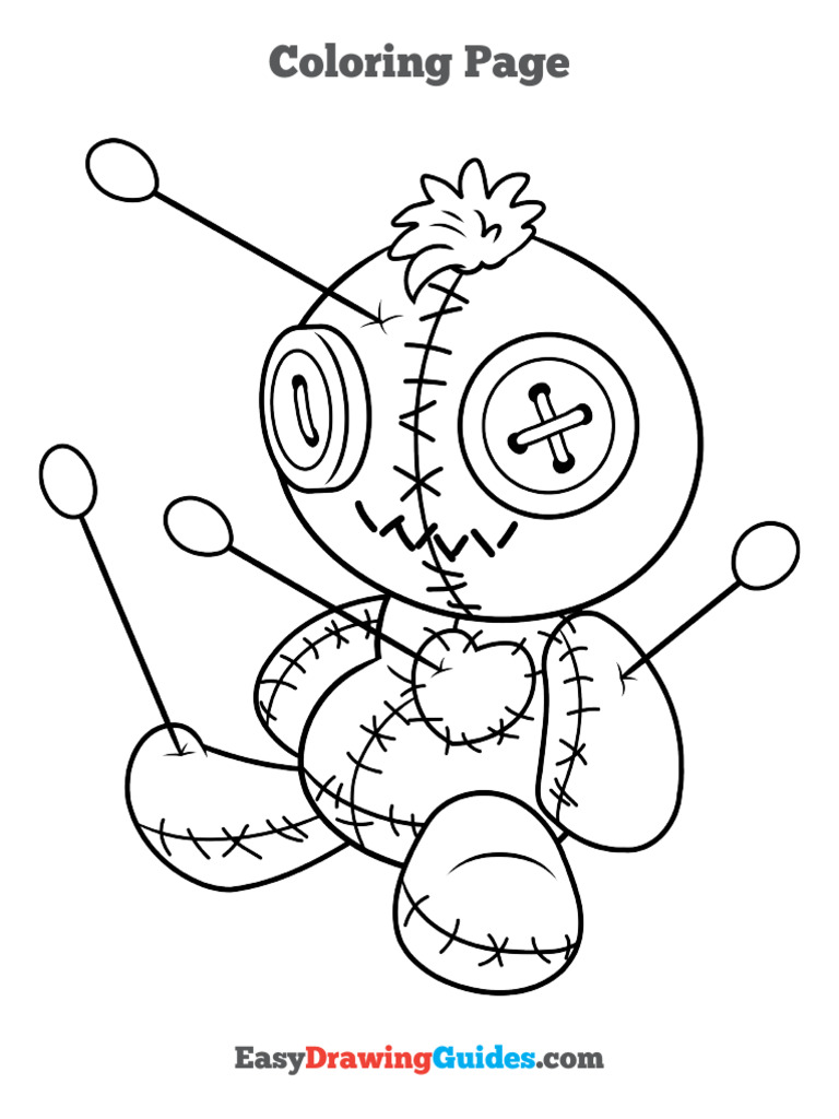 0934 Easy Voodoo Doll Coloring Page | PDF