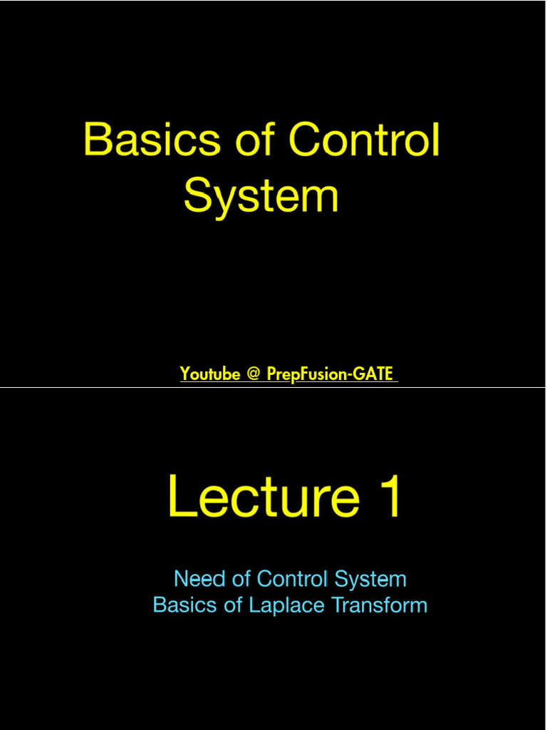 Lec 1 - Basics of Control System - PDF - 20231218 - 174812 - 0000 | PDF