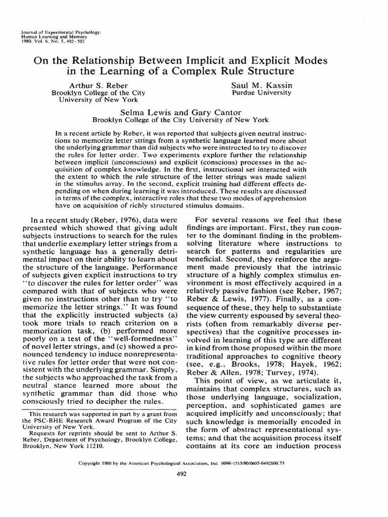 Reber Et Al. - 1980 - On The Relationship Between Implicit and Explicit ...