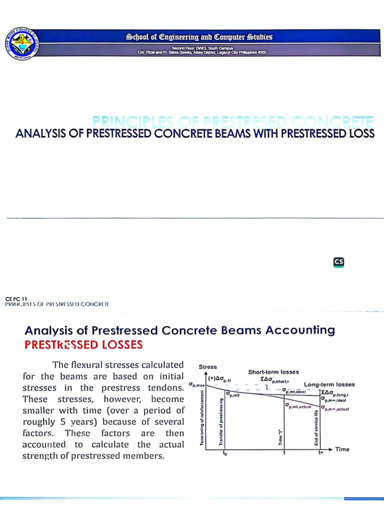 PPSC Nov.8 - Analysis of Prestressed Beam With Prestressed Losses | PDF