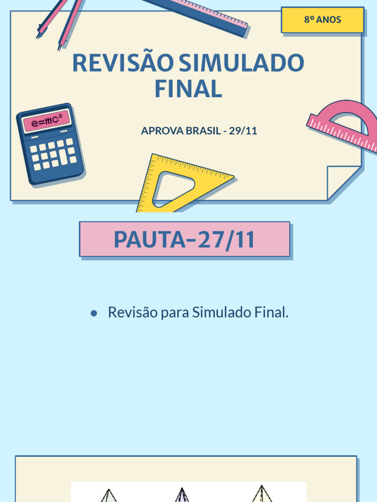 Revisão Simulado Final 8º Ano APROVA BRASIL | PDF