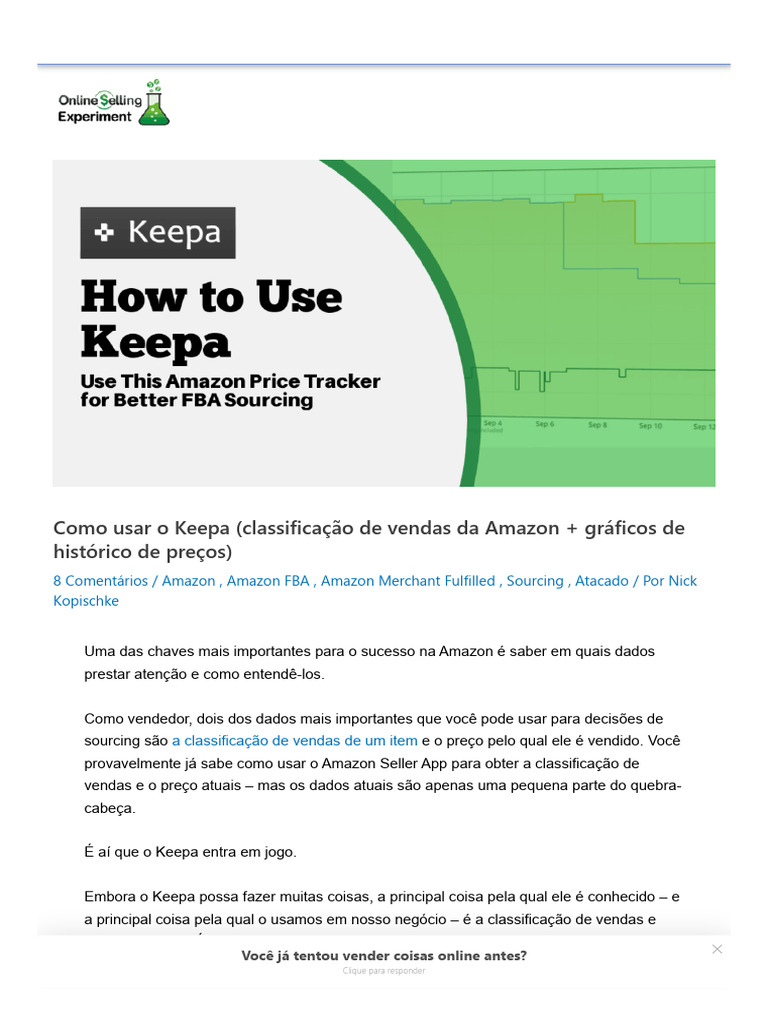 Como Usar a Extensão Keepa na Amazon | PDF | Tempo | Preços
