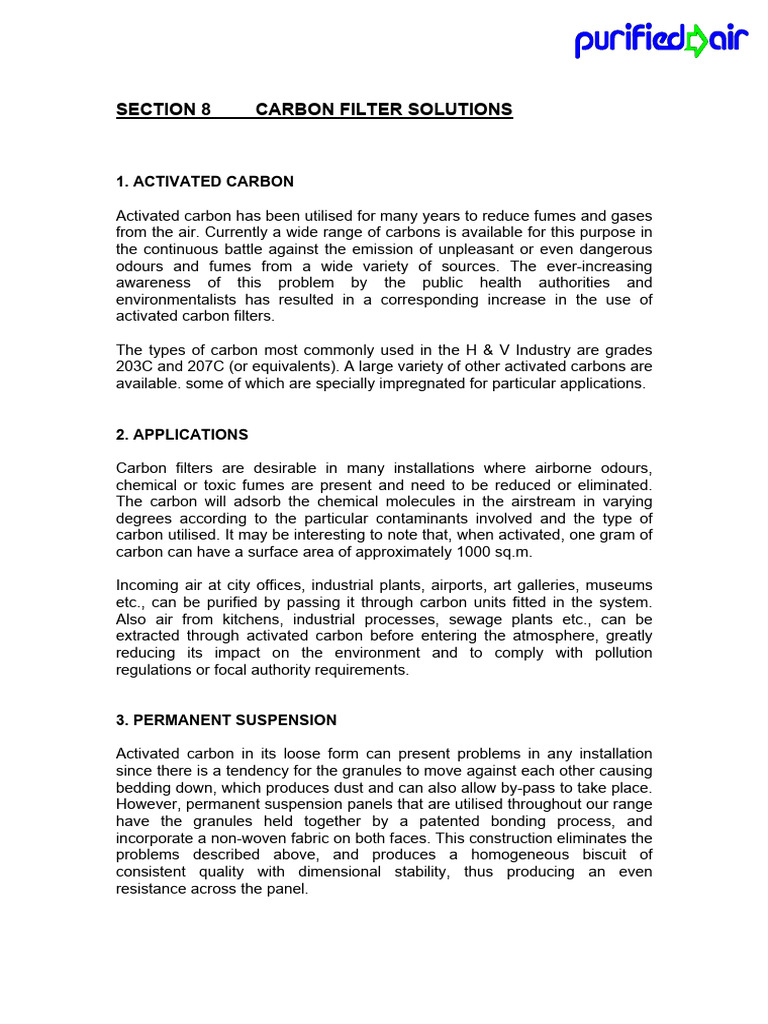 Carbon Filter Solutions for Industries | PDF | Carbon | Materials