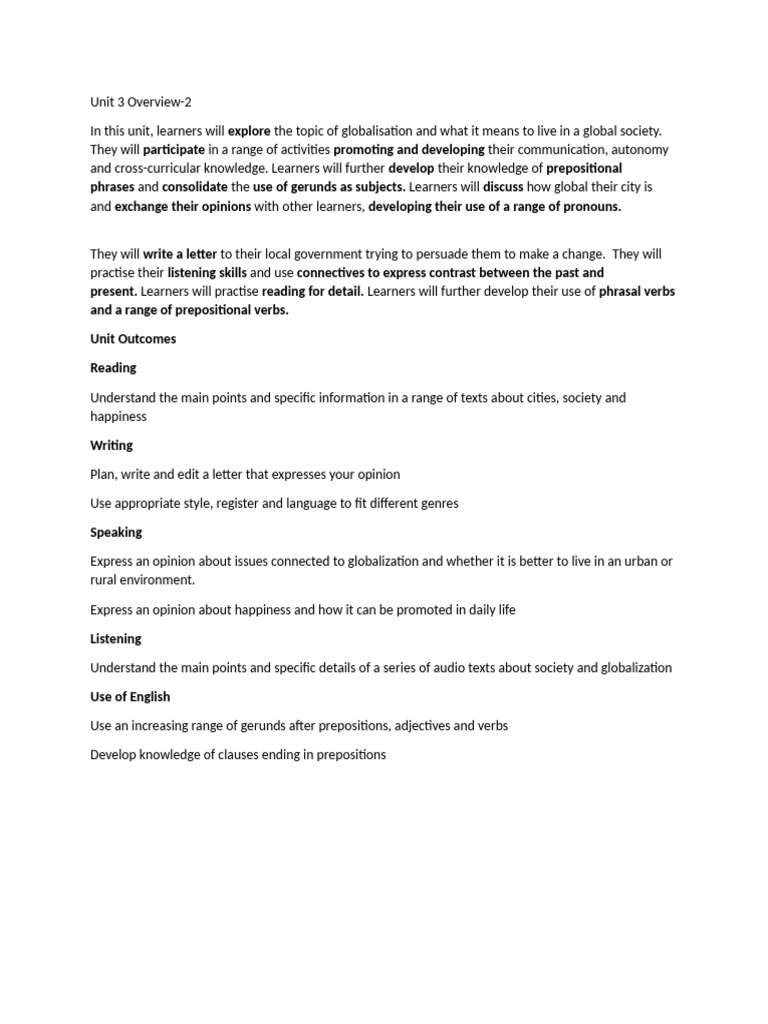 Globalization Learning Unit | PDF