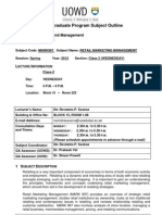 Postgraduate Program Subject Outline: Faculty of Business and Management