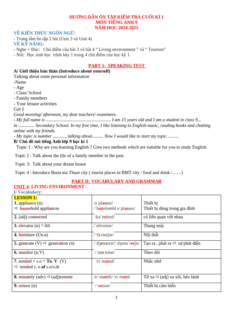 English Exam Review Guide for Grade 9 | PDF | Tourism