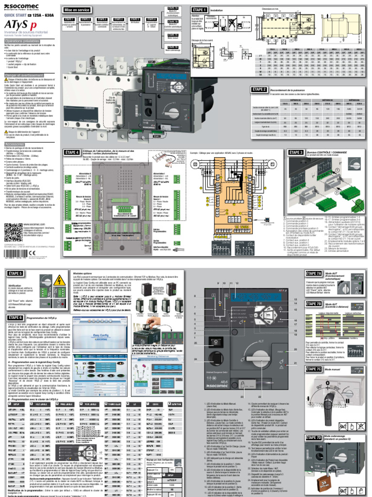 Guide d'installation ATyS p | PDF | Électrotechnique | Électricité