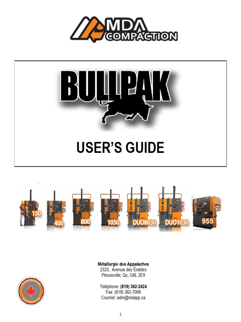 MDA Compaction Baler User's Guide | PDF