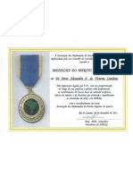 Diploma Medalha Merito Adesguiano atribuida a Artur Victoria