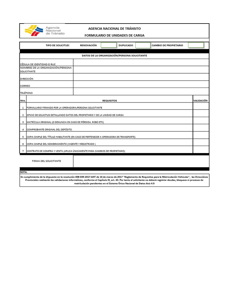 Requisitos para Renovación de Unidades de Carga | PDF