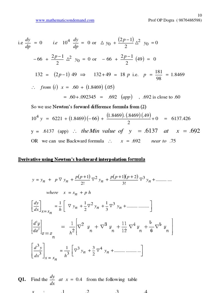 Newton's Interpolation Methods | PDF | Physical Sciences | Mathematical ...