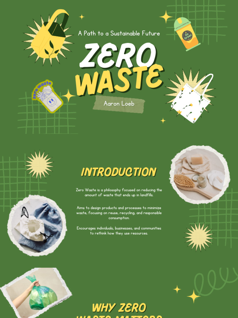 Green and Yellow Scrapbook Illustration Zero Waste Presentation | PDF ...
