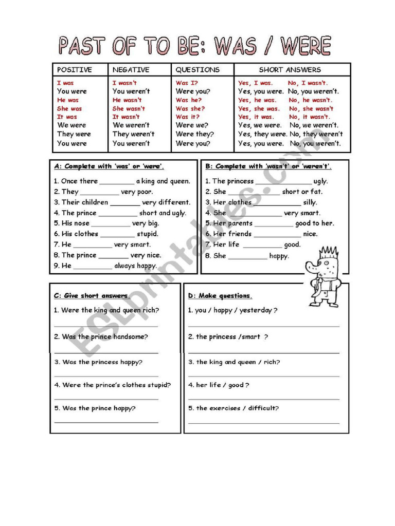 Verb To Be Pastb Was Were | PDF