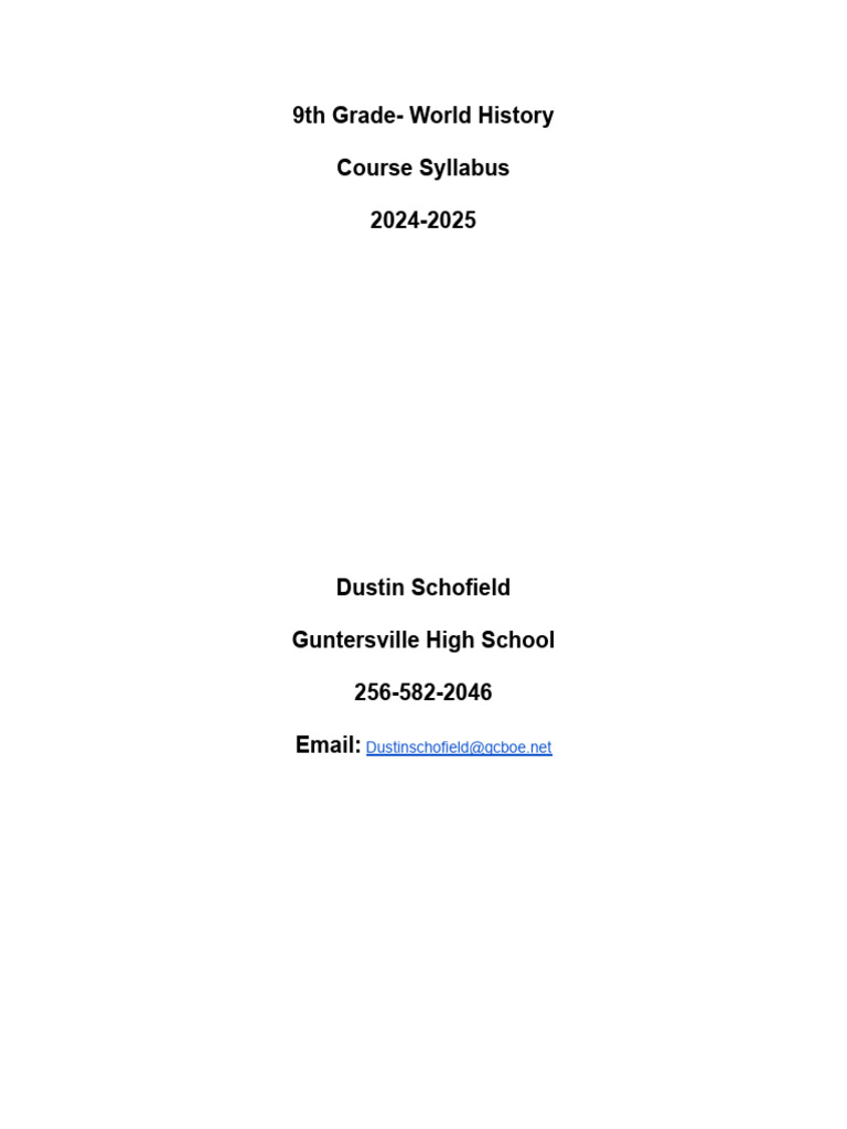 Kami Export - Evelyn Jordan - 2024_2025 World History Syllabus | PDF