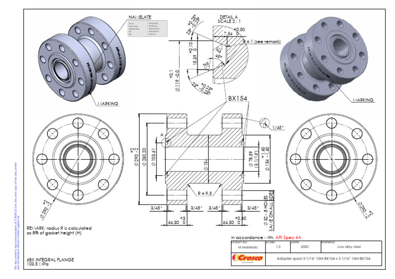 Adapter Spool Specifications BX154 | PDF | Building Materials | Materials