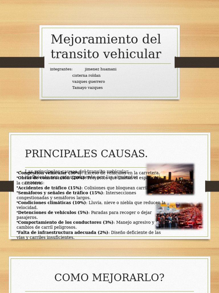 Mejoramiento Del Transito Vehicular | PDF