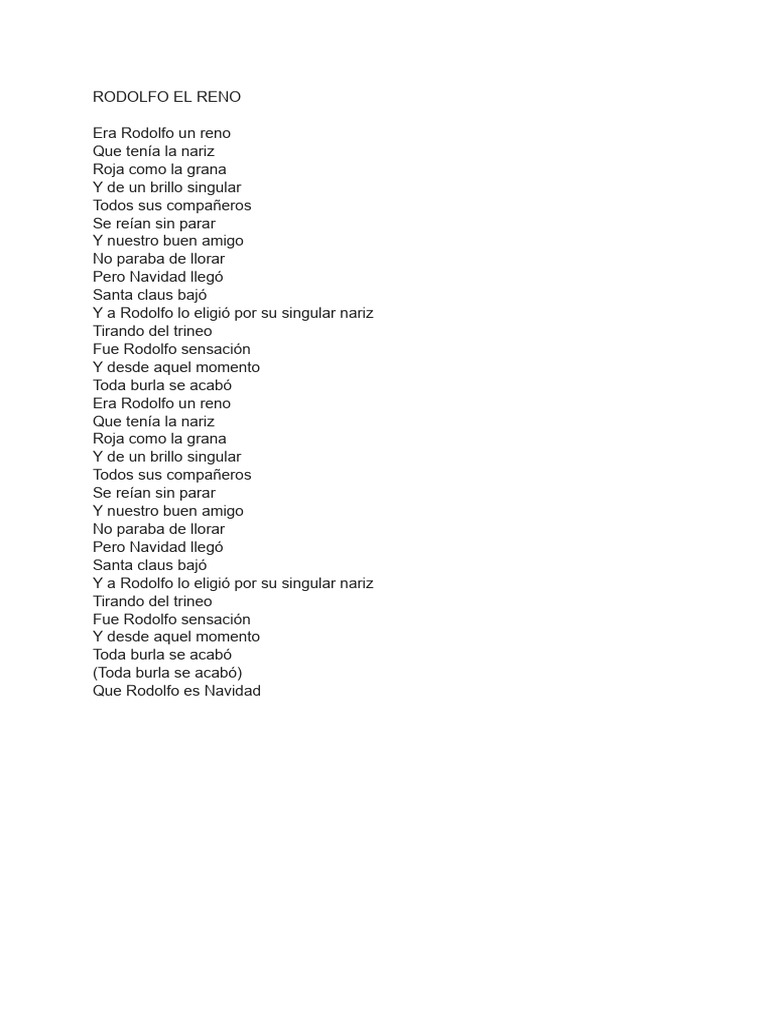 Letra Guia | PDF | Rudolph el reno de nariz roja | Papá Noel