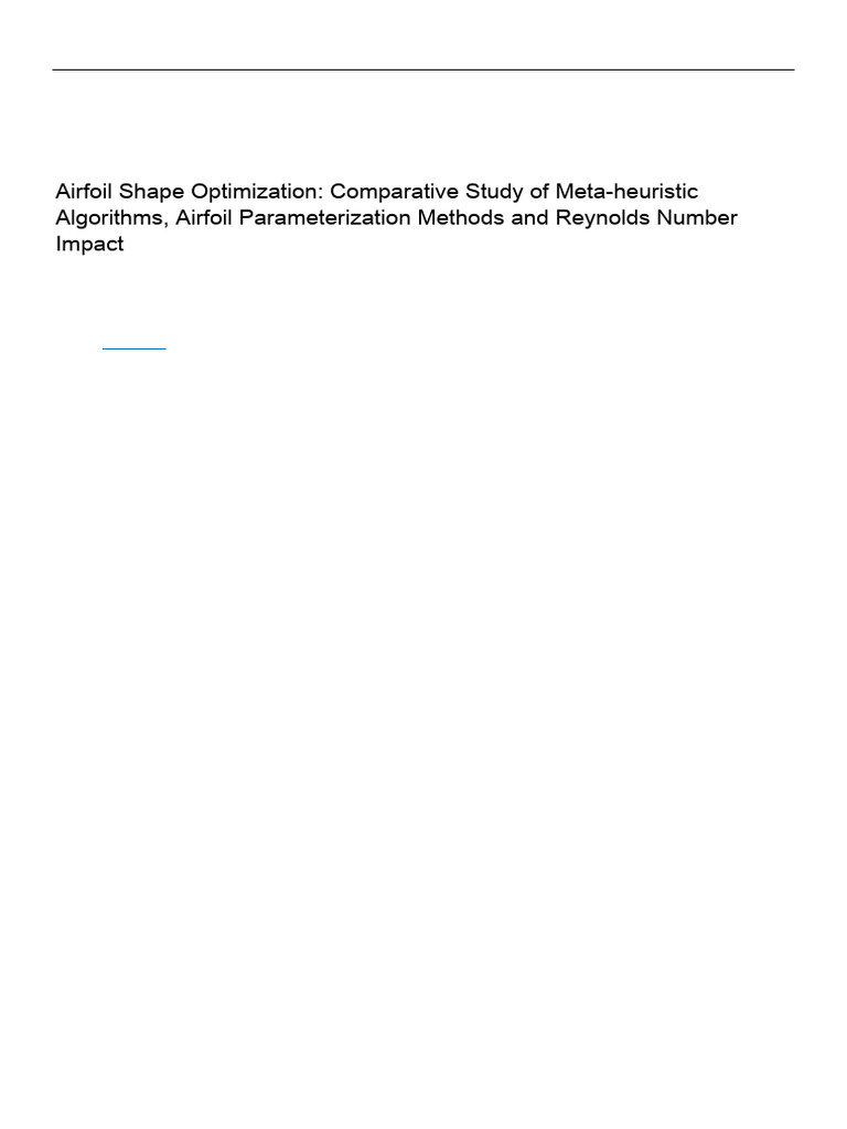 Airfoil Shape Optimization Study | PDF | Airfoil | Applied Mathematics