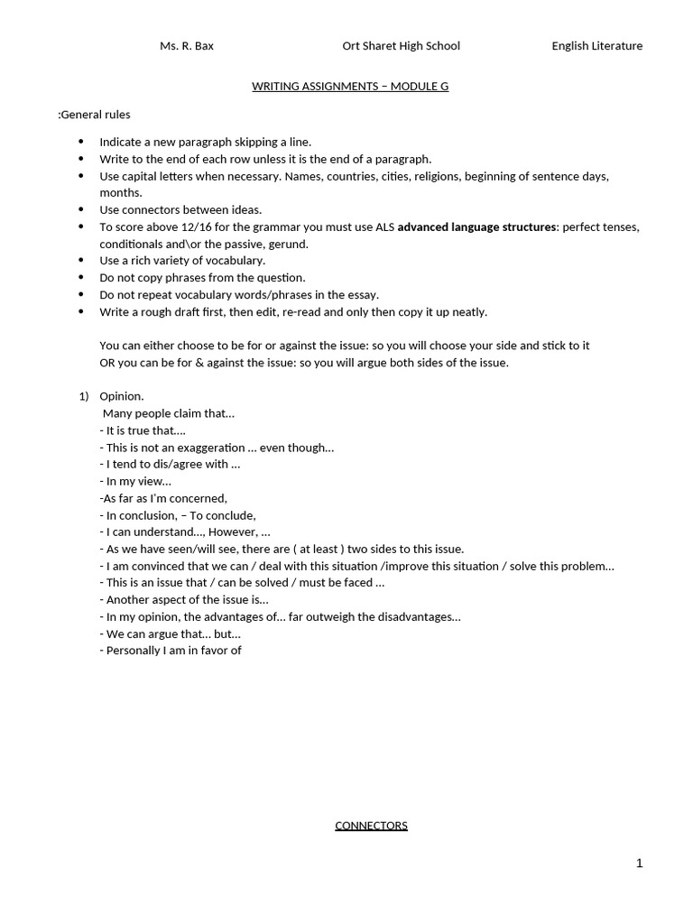 English Literature Writing Guidelines | PDF | Reason | Grammar