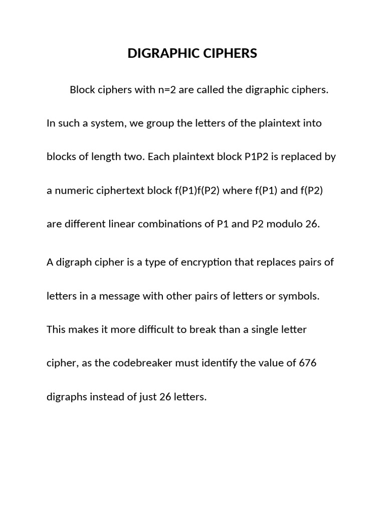 DIGRAPHIC CIPHERSupload5 | PDF