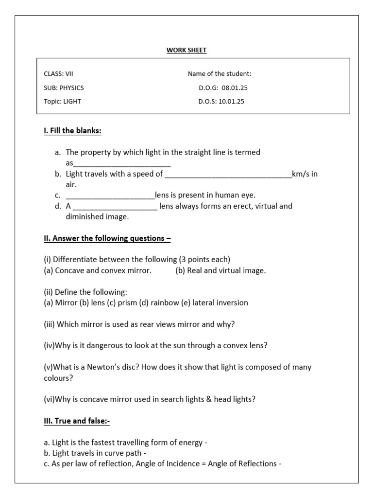 Heat Lesson Pdf Mirror Rainbow