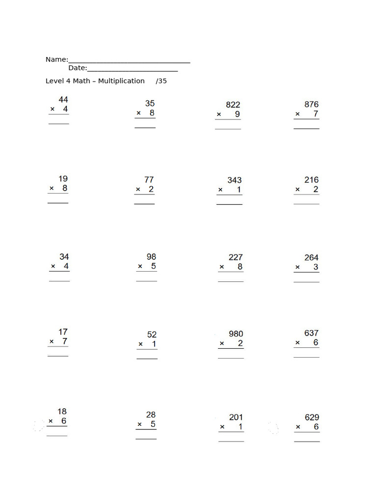 03 Multiplication | PDF
