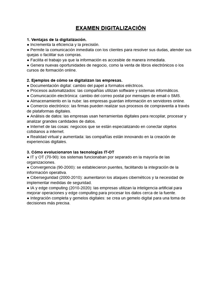 Examen Digitalización Pdf La Seguridad Informática Seguridad