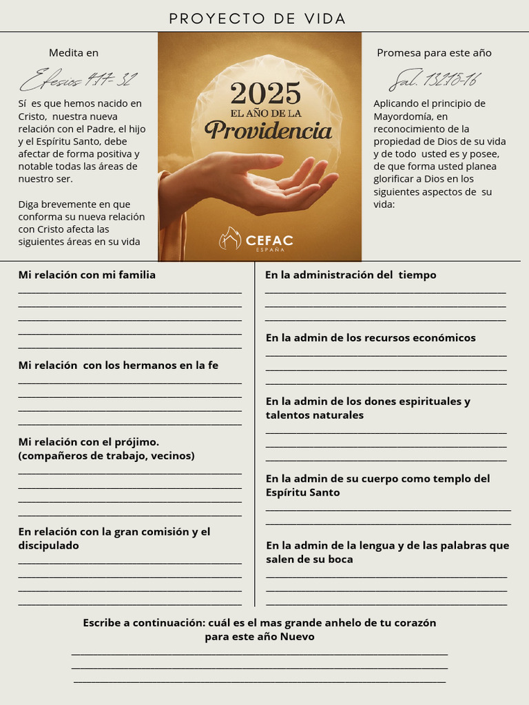 Proyecto de Vida Cristiana y Mayordomía | PDF | Dios en el cristianismo ...