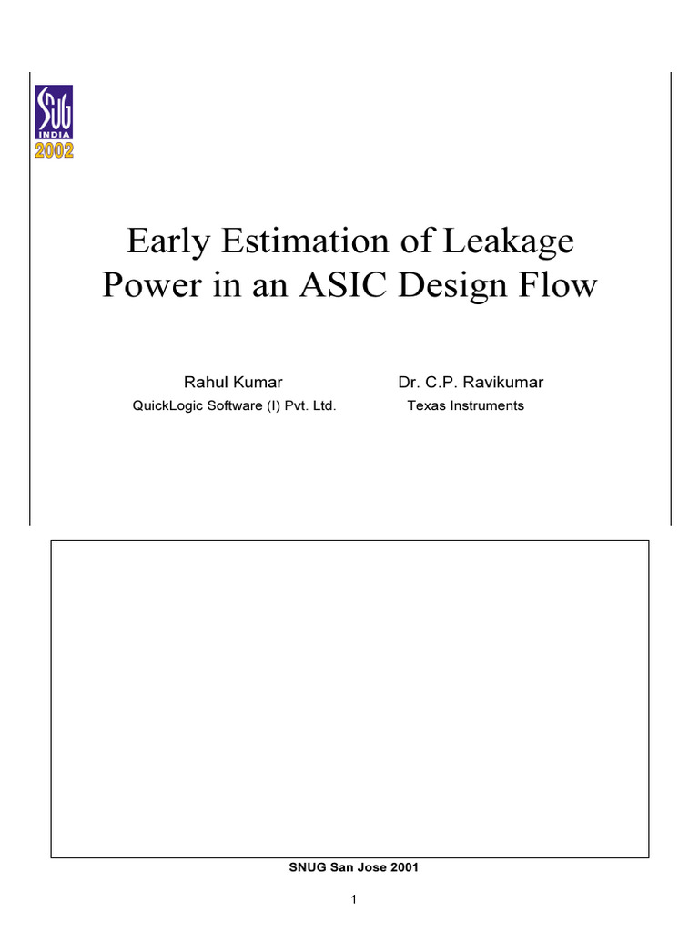 early estimation of leakage power | PDF