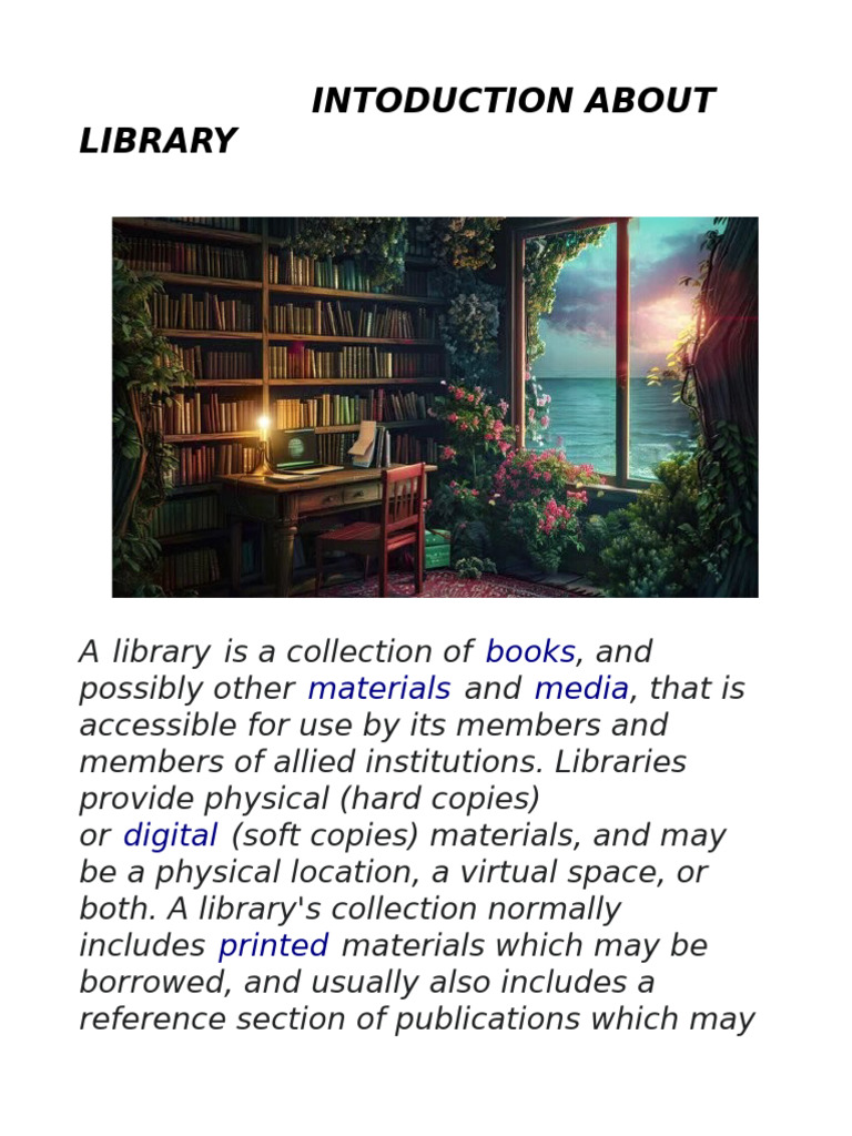 Intro About Lib | PDF | Libraries