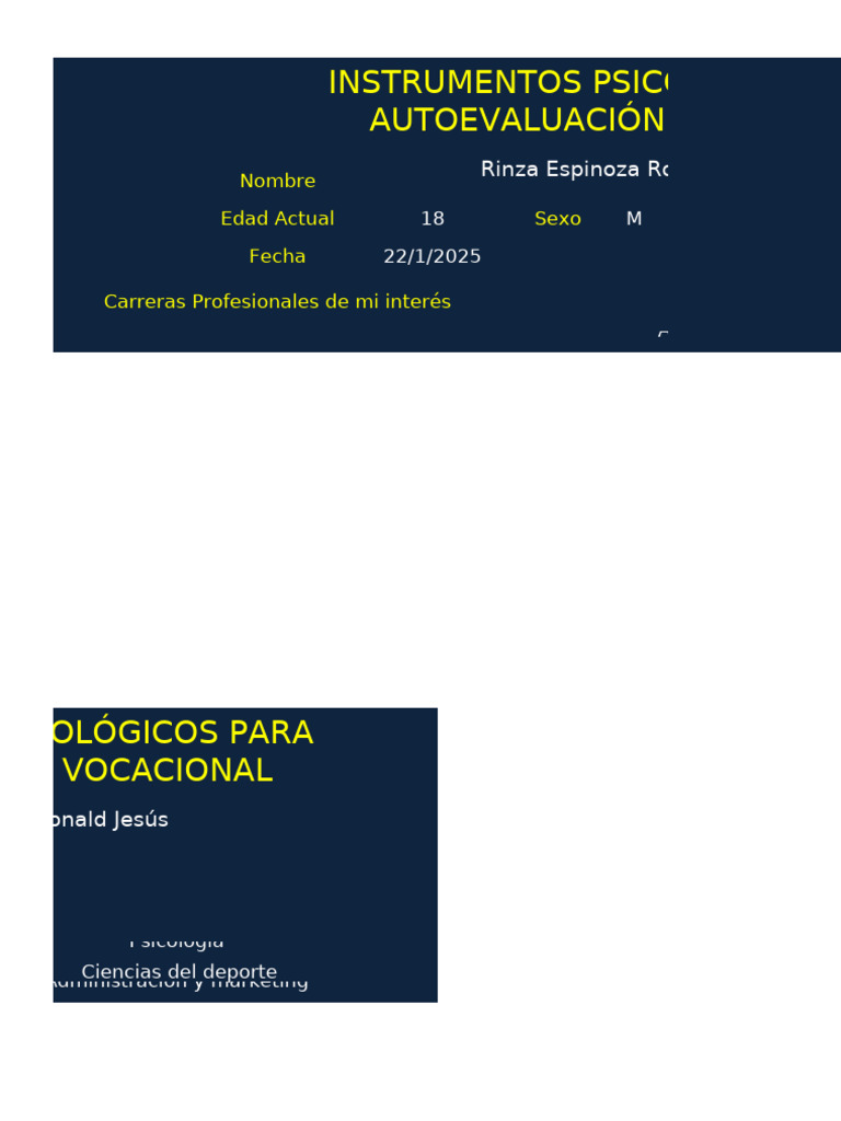 JesúsINSTRUMENTOS DE AUTOEVALUACI%C3%93N VOCACIONAL - SESI%C3%93N 04 | PDF