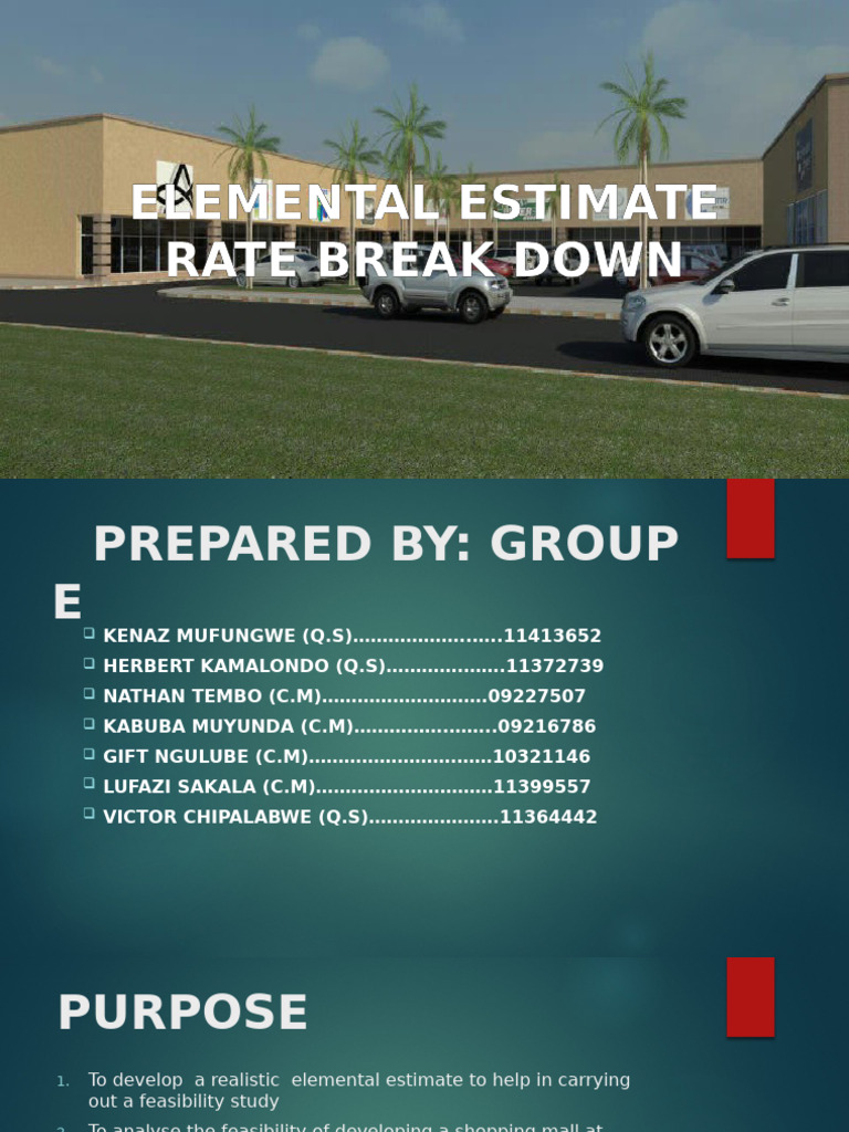Elemental Estimate for Shopping Mall Feasibility | PDF | Real Estate