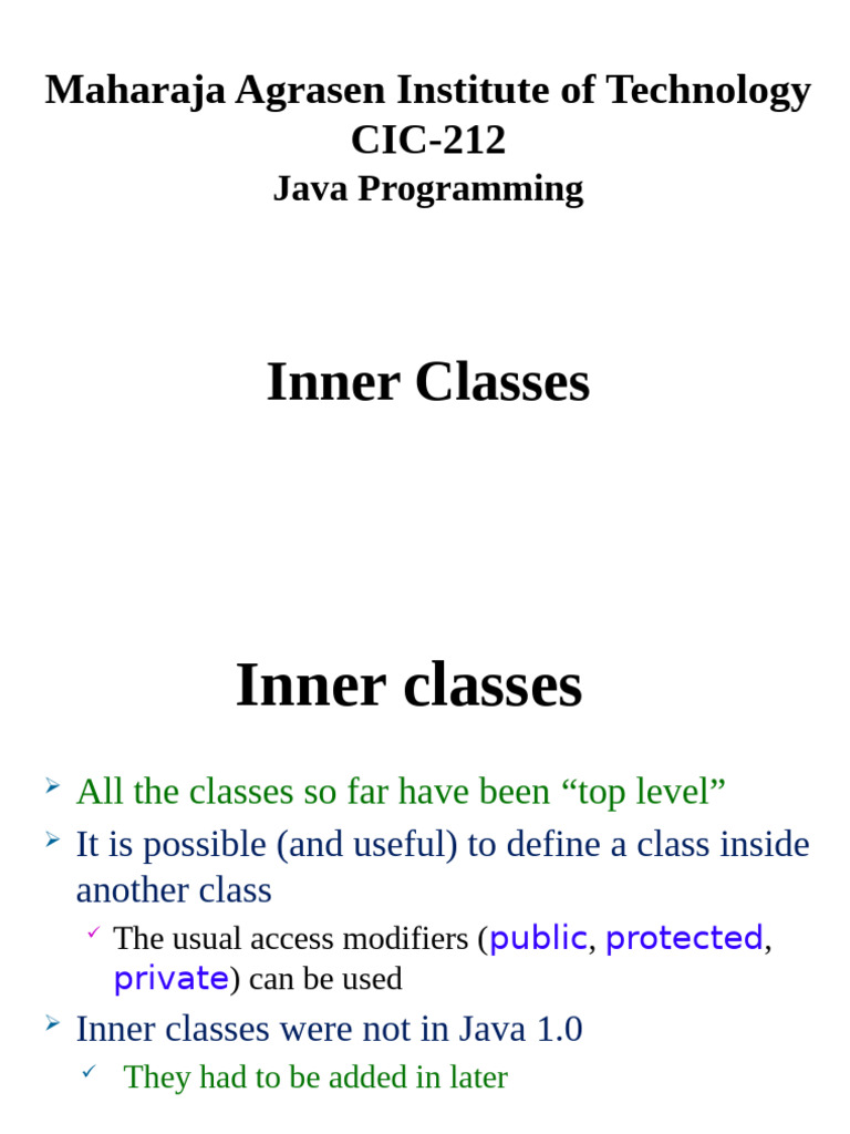 Understanding Java Inner Classes | PDF | Class (Computer Programming ...