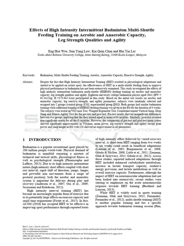 Effects of High Intensity Intermittent B | PDF | High Intensity ...