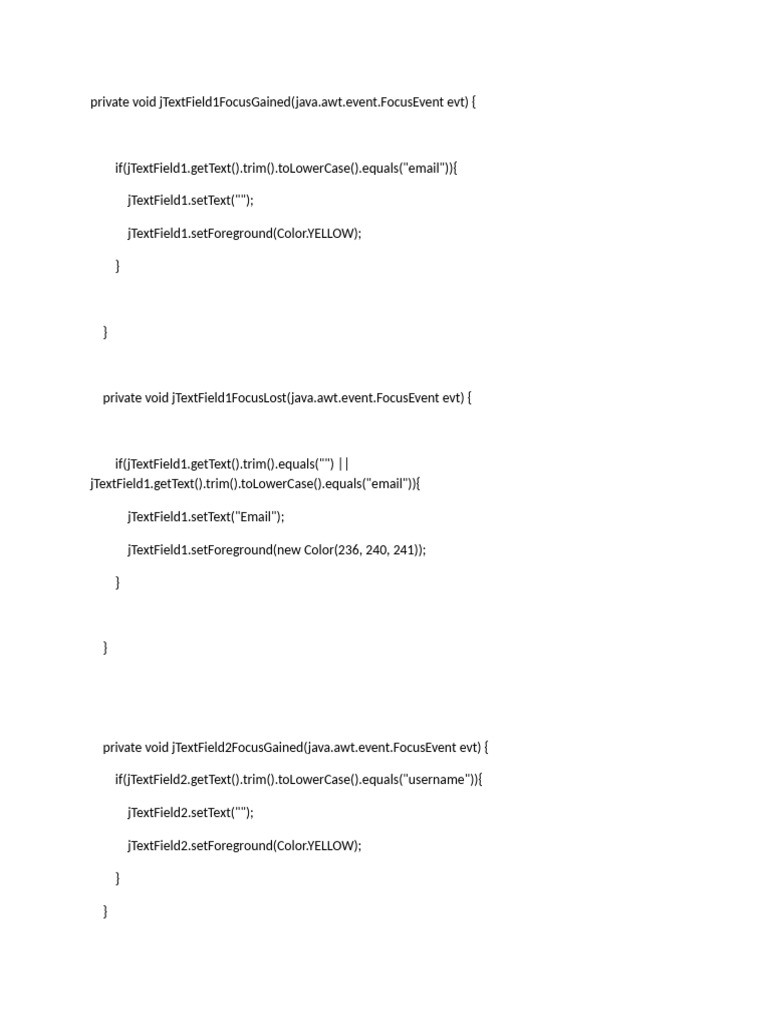 colocar placeholder jtextfield java | PDF