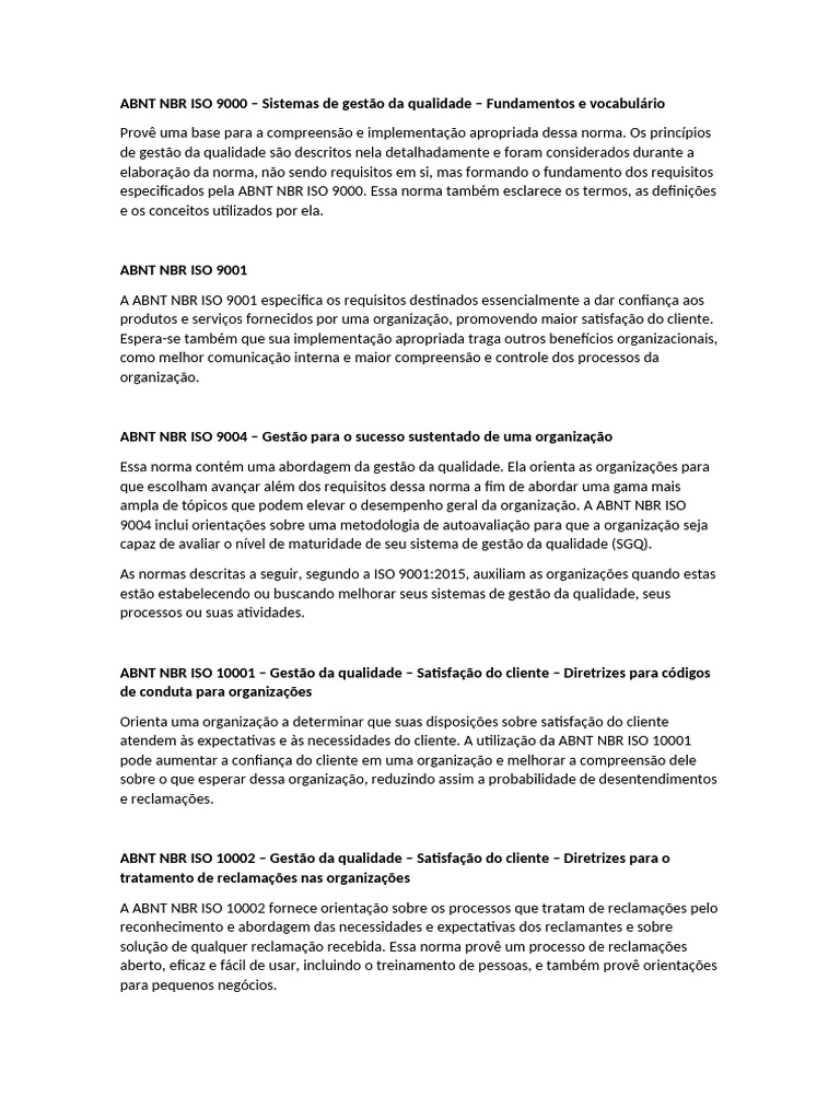 Abnt Nbr Iso 9000 | PDF | ISO 9000 | Gestão de qualidade