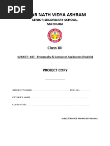 NOTES OF TYPOGRAPHY CLASS XII - FOR 2024-25