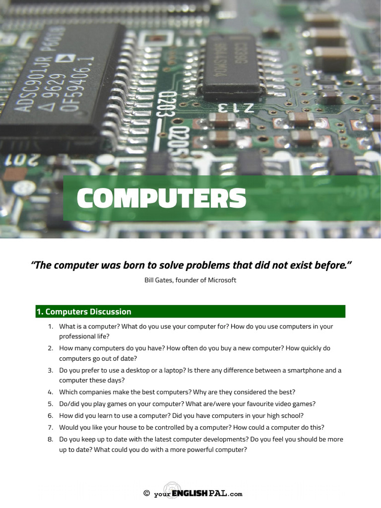 ESL Computer Lessons Overview | PDF | Laptop | Computer Hardware