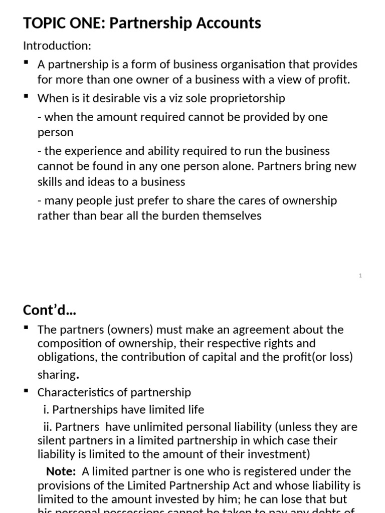Understanding Partnership Accounts | PDF | Partnership | Goodwill ...