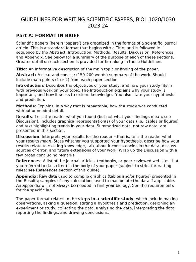 Scientific Paper Writing Guidelines | PDF | Hypothesis | Citation