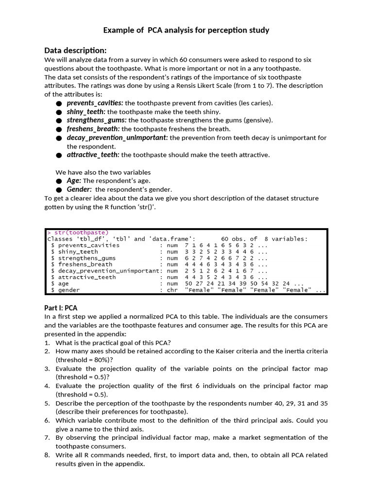 PCA Analysis of Toothpaste Preferences | PDF | Principal Component ...