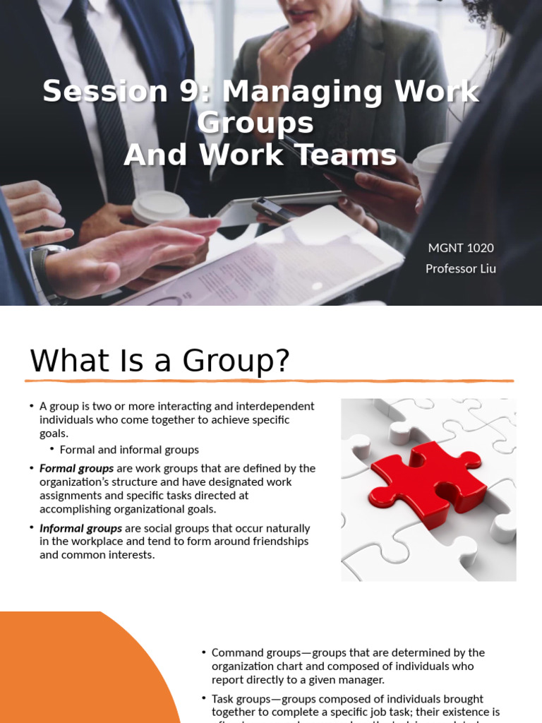 Managing Work Groups and Teams Guide | PDF | Leadership | Psychological ...