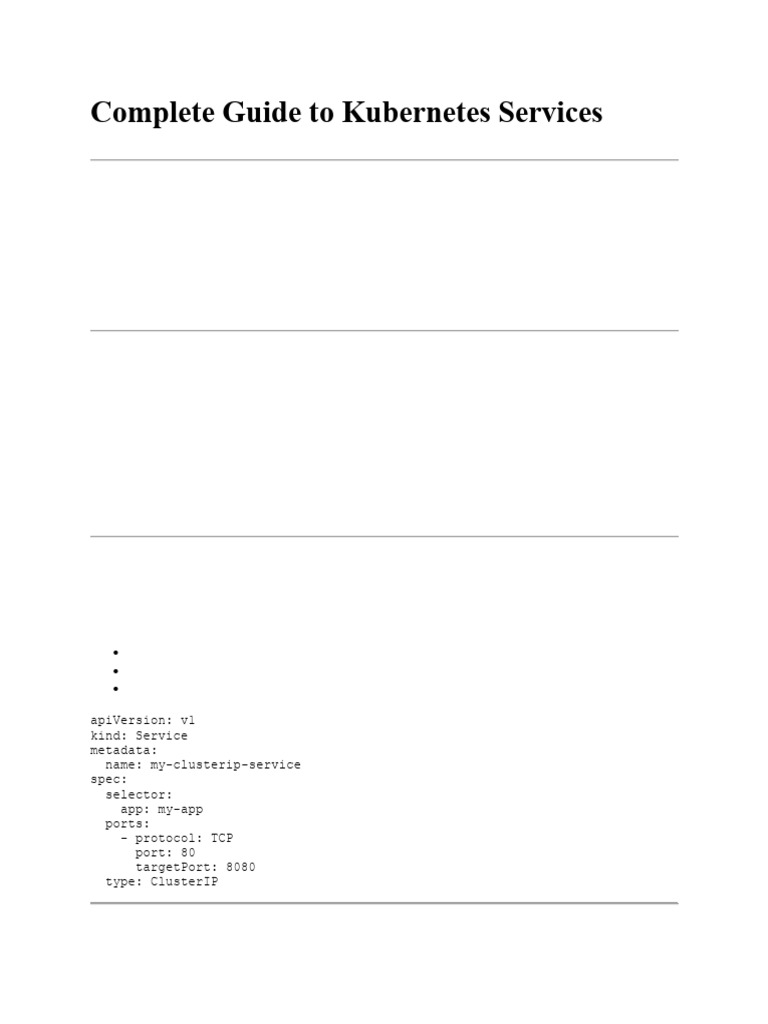 Complete Guide To Kubernetes Services-1 | PDF | Port (Computer ...