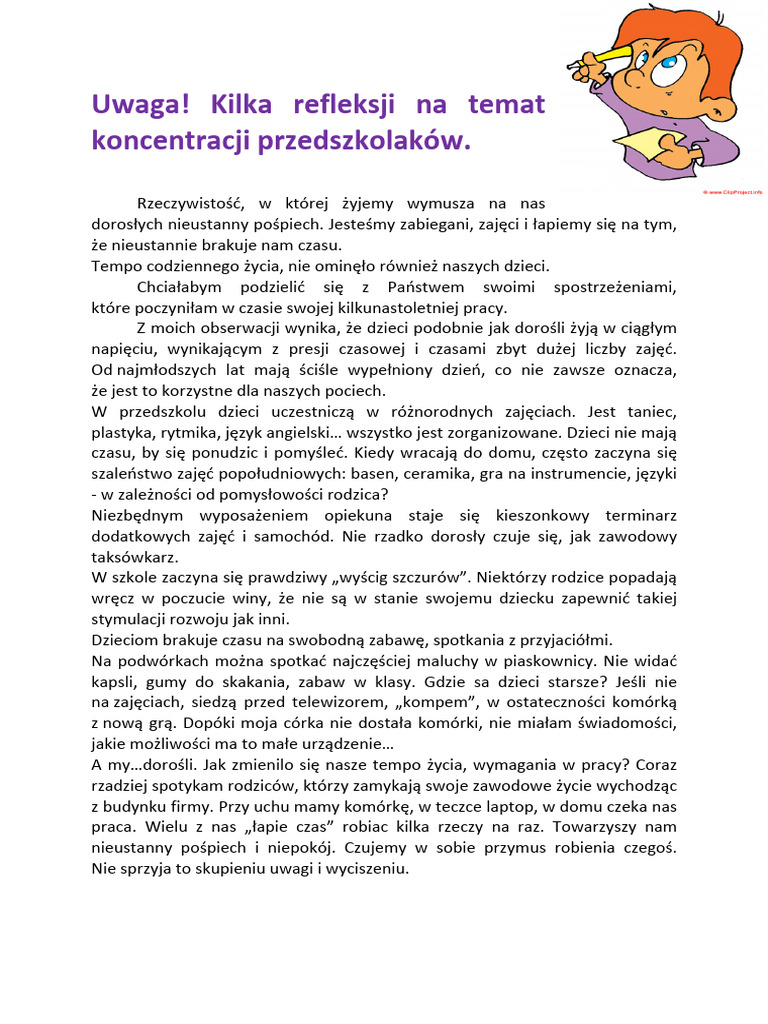 Uwaga Kilka Refleksji Na Temat Koncentracji-krótki Artykuł | PDF