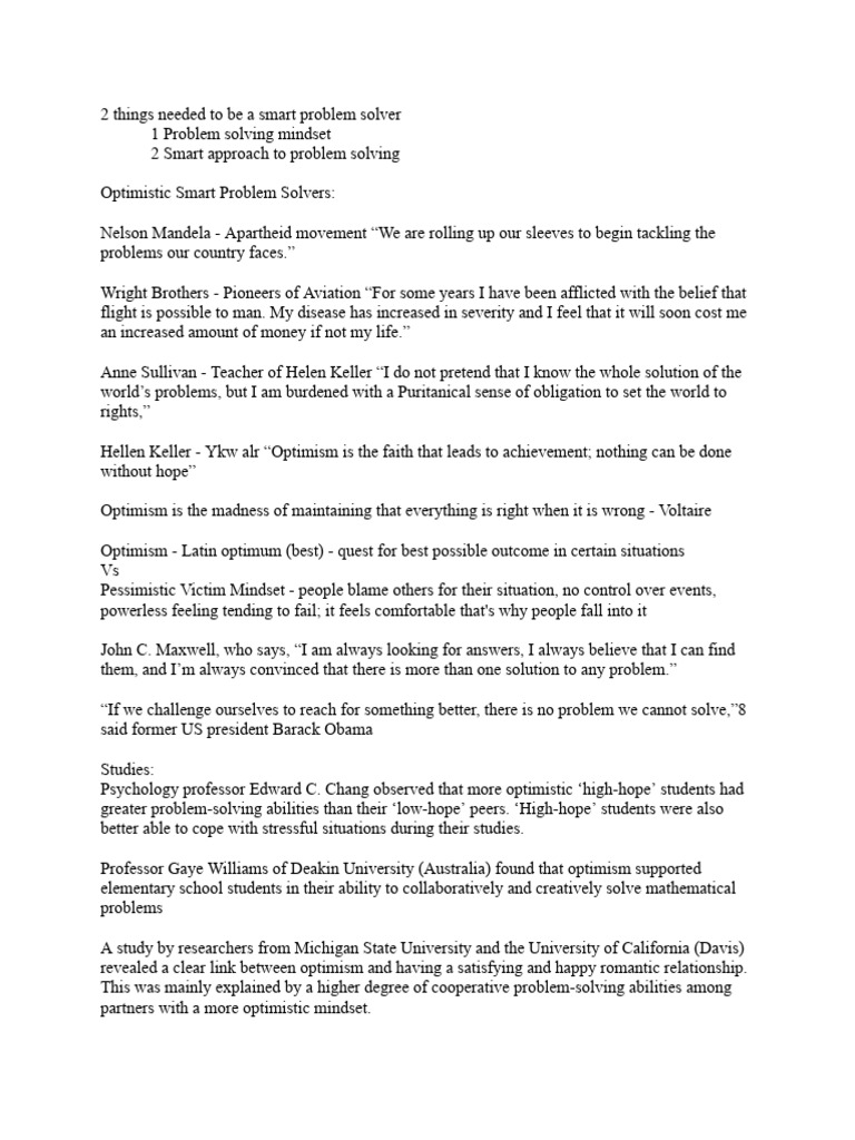 HOSA Solve It Notes CPS | PDF | Mindset | Hypothesis