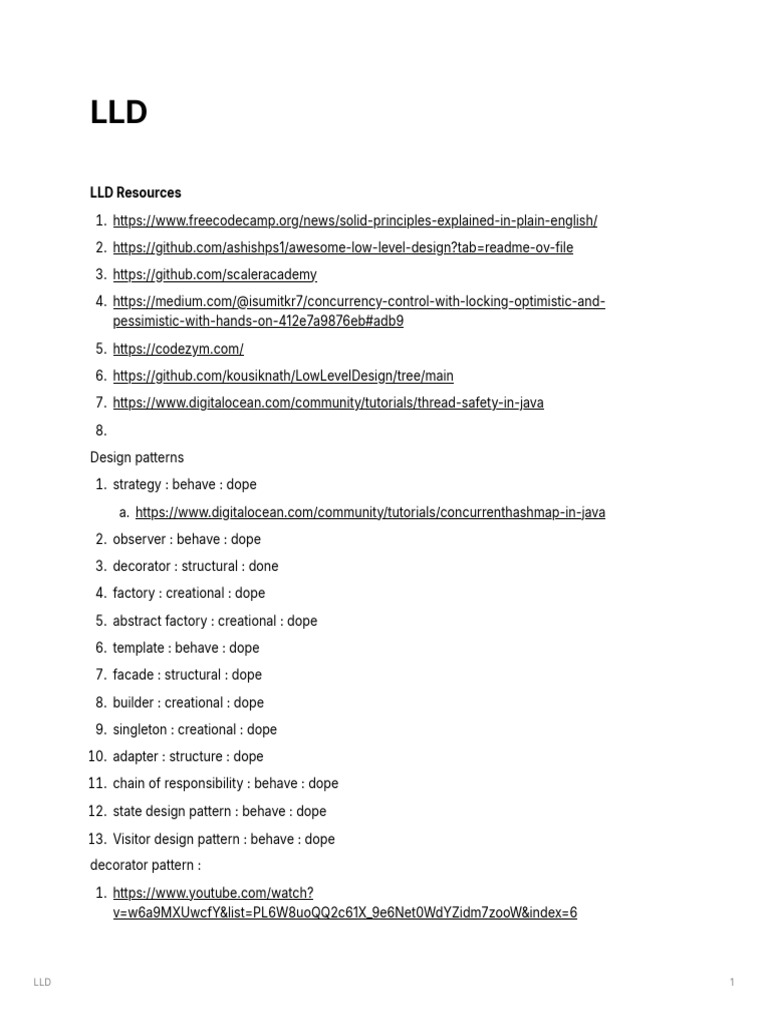LLD Resources | PDF