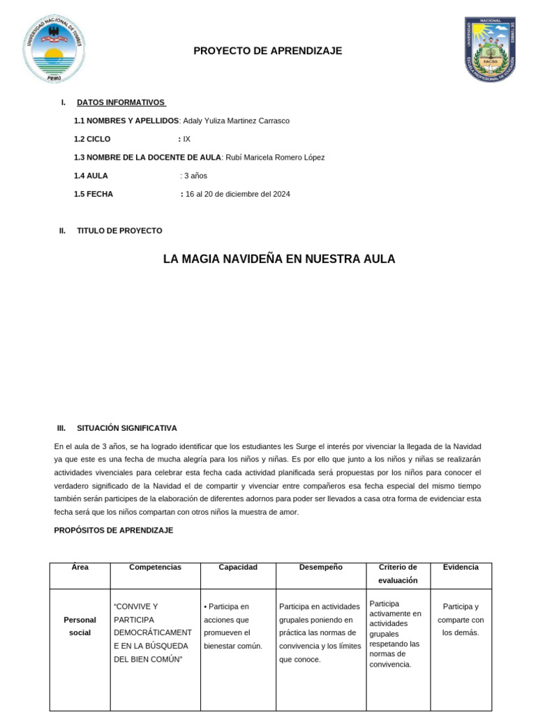 Proyecto de Aprendizaje - 3 | PDF | Amor | Aprendizaje