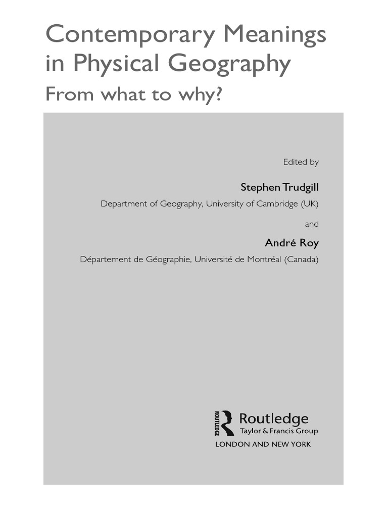 Conceptions of Nature Implications For An Integrated Geography - Urban ...