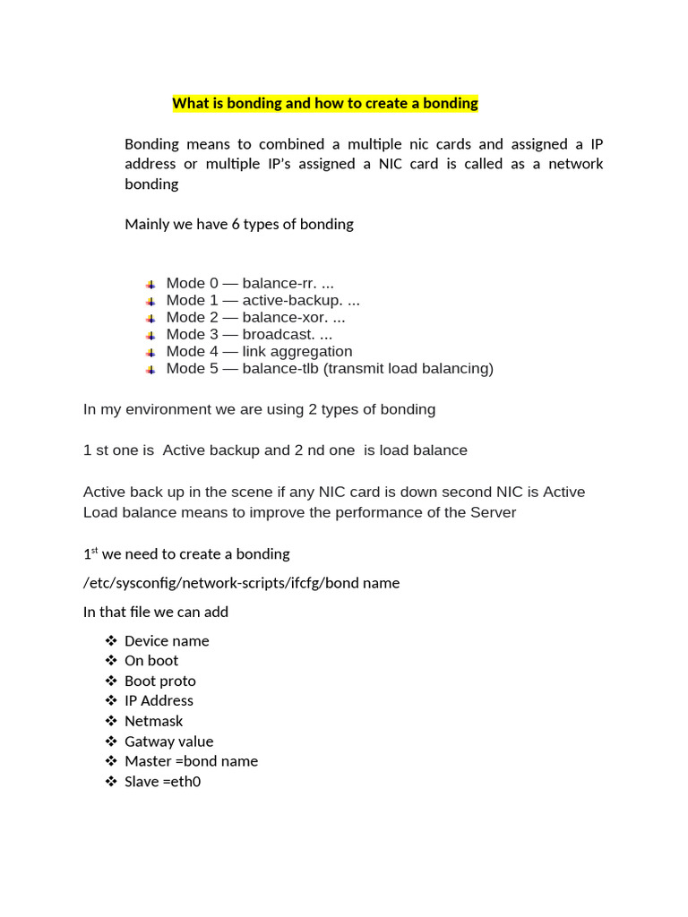 Understanding Network Bonding Types | PDF
