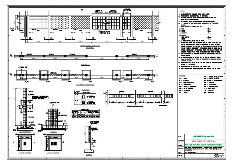 Boundary Wall Design and Elevation Details | PDF